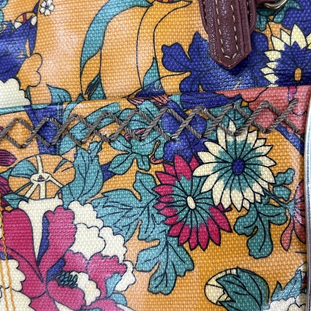 Sakroots, coded, canvas floral, print shoulder bag